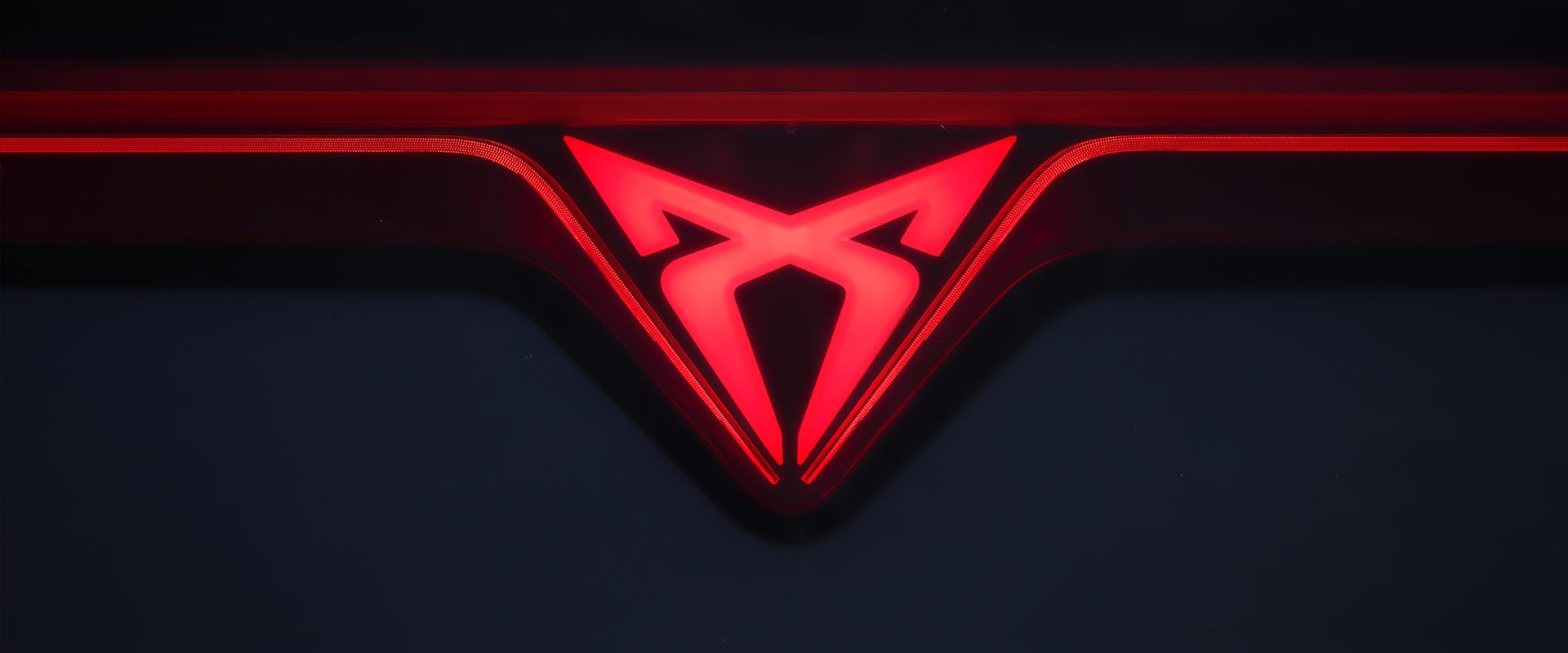 Close up photo of a Cupra car badge