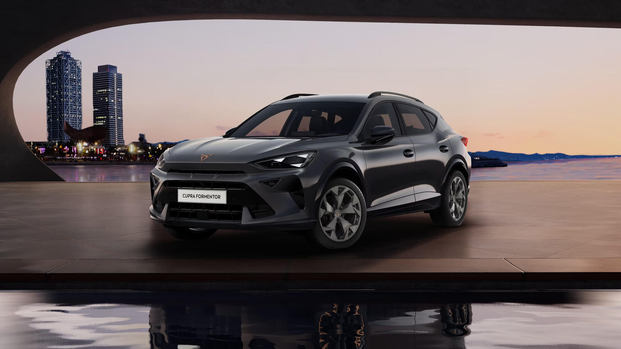 Front 3/4 render of a CUPRA Magnetic Tech paint finish