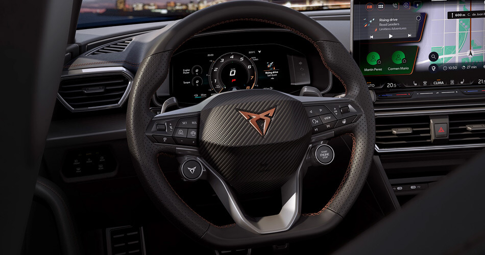 Left hand drive steering wheel in a CUPRA