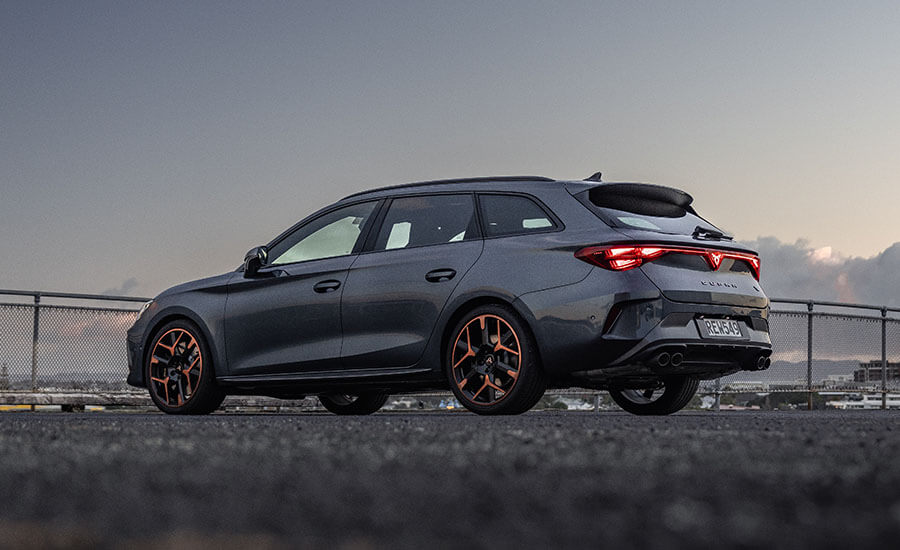 Rear angle of a grey sportstourer station wagon