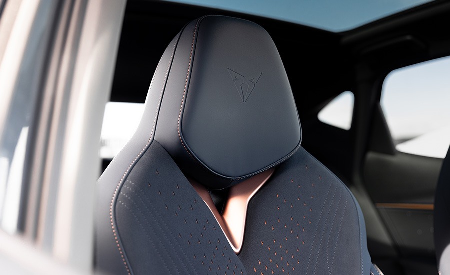 Close-up of a CUPRA headrest