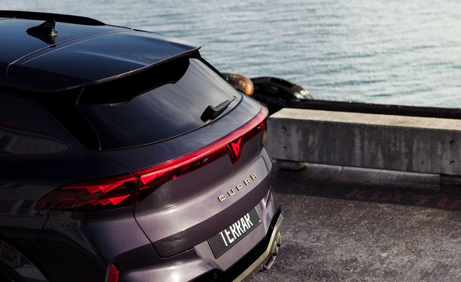 Rear of a violet CUPRA sports SUV