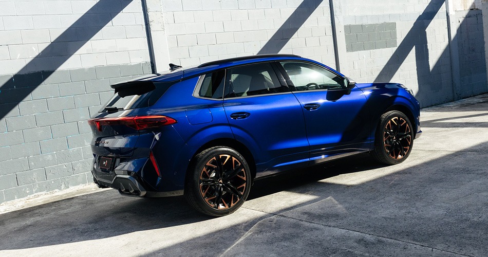 Side & rear view of a blue Terramar sports SUV