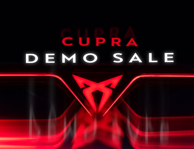 Cupra demo sale wording above the illuminated rear logo on a CUPRA sports suv